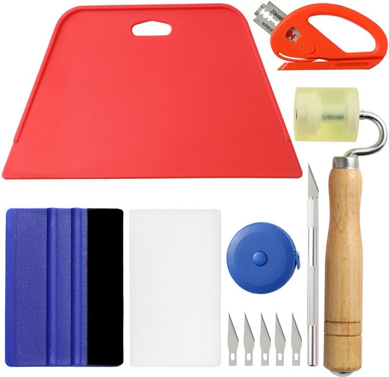 Grajar Wallpaper Smoothing Tool Kit with Felt Squeegee Seam Roller for Contact Paper Peel and Stick Wallpaper Car Wrap Vinyl Window Tint Glass Film - Image 1